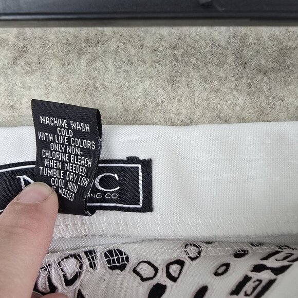 NYCC Womens Black & White Geometric Print Pencil Skirt M Polyester/Spandex - Picture 4 of 6